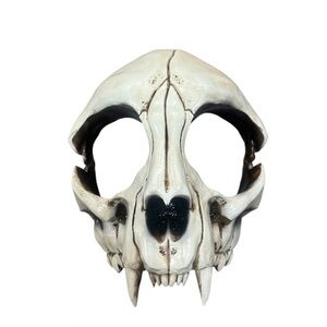 Cat Skull Half-Face Mask - 3D Printed wall art mask